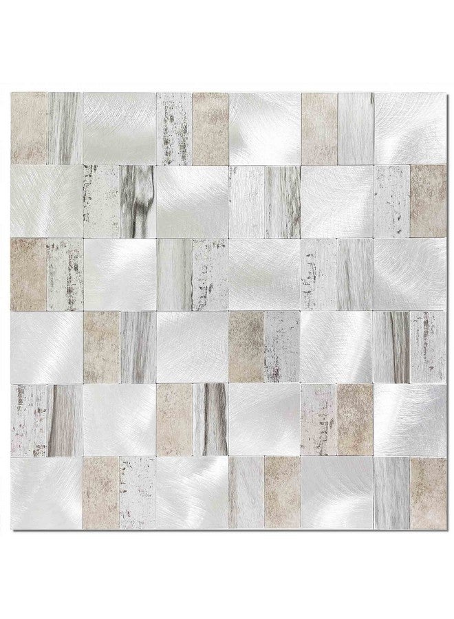 Benice BeNice Peel and Stick Backsplash Metal Kitchen Backsplash Tiles,Peel and Stick Wall Tiles Metal Tile Stickers(Rustic Gray 10sheets)  - Image 1