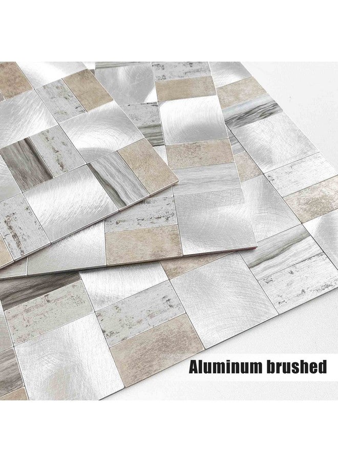 Benice BeNice Peel and Stick Backsplash Metal Kitchen Backsplash Tiles,Peel and Stick Wall Tiles Metal Tile Stickers(Rustic Gray 10sheets)  - Image 2