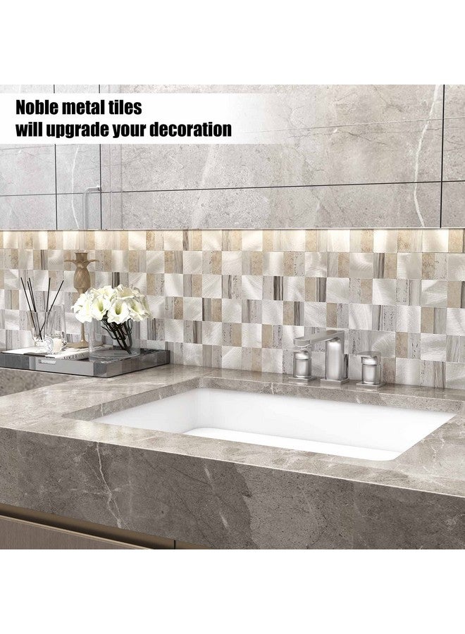 Benice BeNice Peel and Stick Backsplash Metal Kitchen Backsplash Tiles,Peel and Stick Wall Tiles Metal Tile Stickers(Rustic Gray 10sheets)  - Image 4
