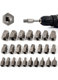 Generic THINKWORK Upgraded Screw Extractor Set, 25-Piece 3/8" Inch Drive Easy Out Bolt Extractor Set, Multi-Spline, for Removing Broken Studs, Bolts, Screws  - Image 1