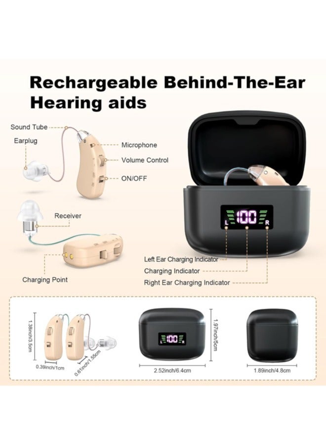 chiteng Hearing Aid, Rechargeable Hearing Aids Devices for Adult, Ear Hearing Machine with Hearing Loss, Noise Cancelling, Invisible & Comfortable, Black - Image 3