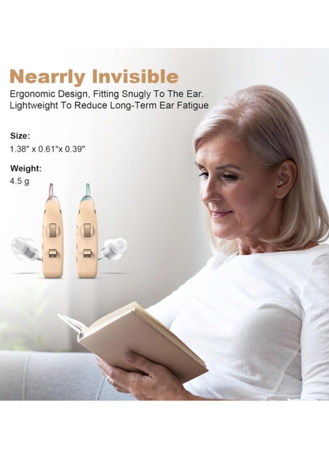 chiteng Hearing Aid, Rechargeable Hearing Aids Devices for Adult, Ear Hearing Machine with Hearing Loss, Noise Cancelling, Invisible & Comfortable, Black - Image 4