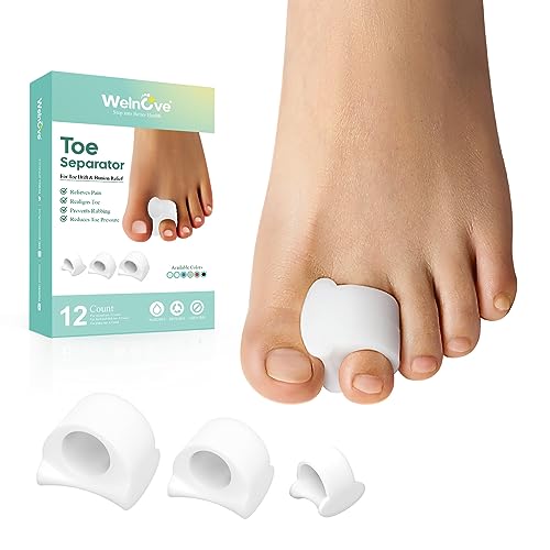 Welnove Toe Separator for Overlapping Toes Toe Spacers for Bunions Toe Corrector for Hammer Toes Realign Crooked Toes Preventing Rubbing Relieve Pressure FSA or HSA Eligible 3 Size 6 Pack - Image 2