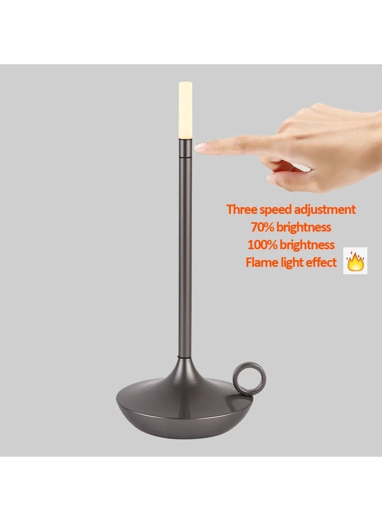 AROAQ مصباح طاولة لمسي لاسلكي قابل لإعادة الشحن لغرفة النوم مصباح مكتب USB-C للتخييم مصباح شمعة إبداعي - Image 1