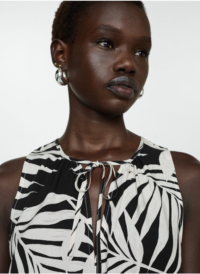 MANGO - Bow Printed Dress - Image 1