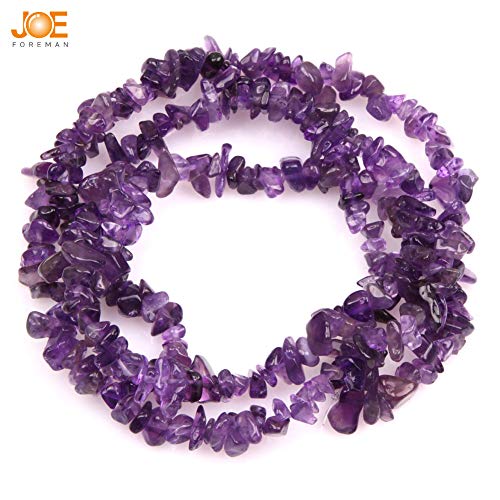 JOE FOREMAN 6-8mm Amethyst Beads Natural Stone Gravel Gemstone Chips Beads for Jewelry Making 34" JOE FOREMAN - Image 2