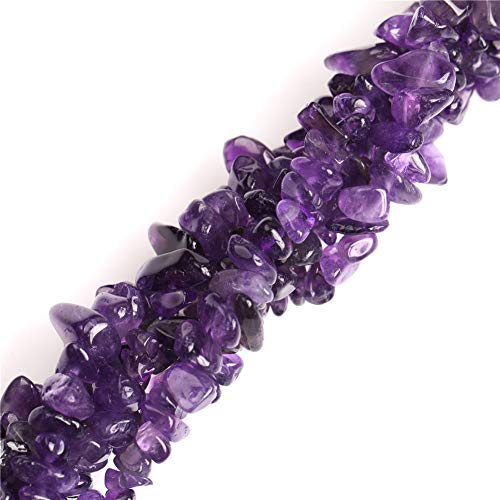 JOE FOREMAN 6-8mm Amethyst Beads Natural Stone Gravel Gemstone Chips Beads for Jewelry Making 34" JOE FOREMAN - Image 1