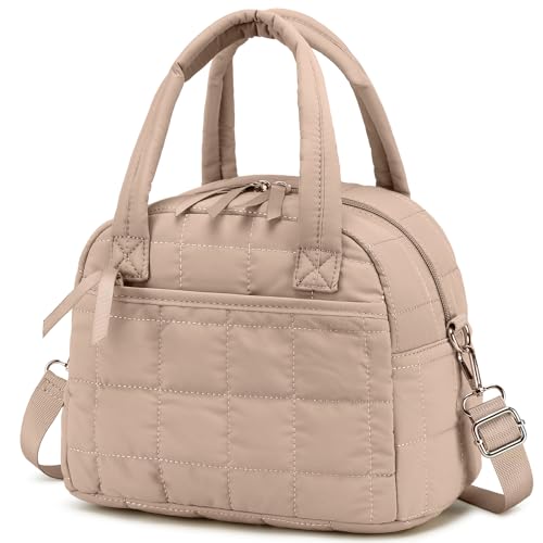 LEDAOU Lunch Box for Women Lunch bag Quilted Puffer Lunch Box with Adjustable Strap Insulated Reusable Lunch Tote for Work School Picnic Travel - Image 1