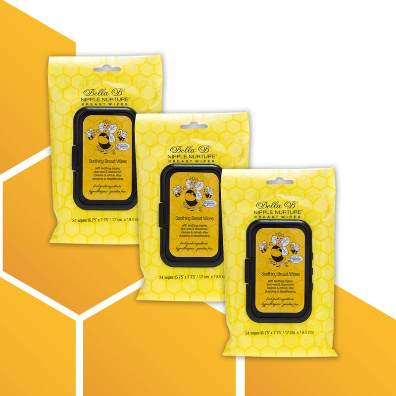 BELLA B Nipple Nurture 3Piece Breast WipesBaby Wipe Bundle Breast Pump Cleaning Wipes Nursing and Breastmilk Wipes