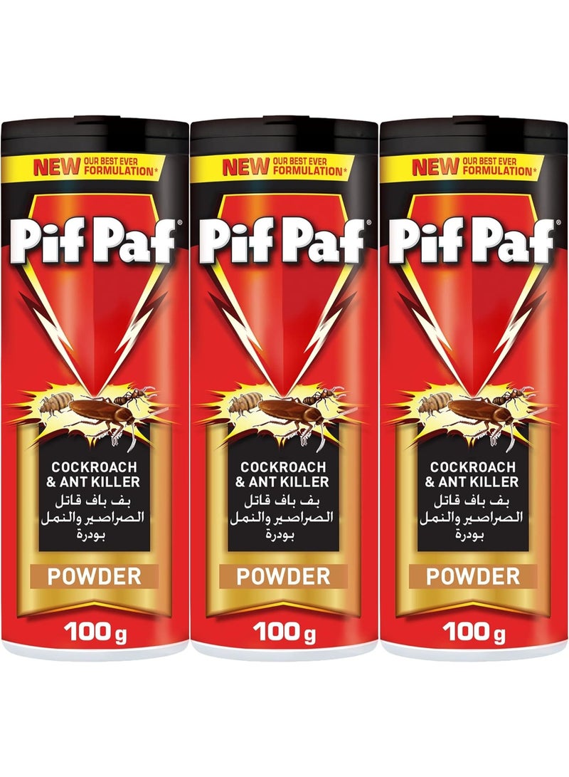 Pif Paf Cockroach & Ant Killer Powder 100g x 3  - Image 1
