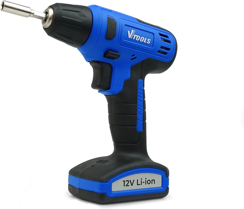 VTOOLS 12V Cordless Drill Driver With 13 Piece Bits Set, 850 Rpm, With Built-In Lithium-Ion 1.5Ah Battery, 16Nm Torque, 10Mm Chuck For Efficient Drilling & Fastening, 2 Years Warranty, Vt1216 - Image 3