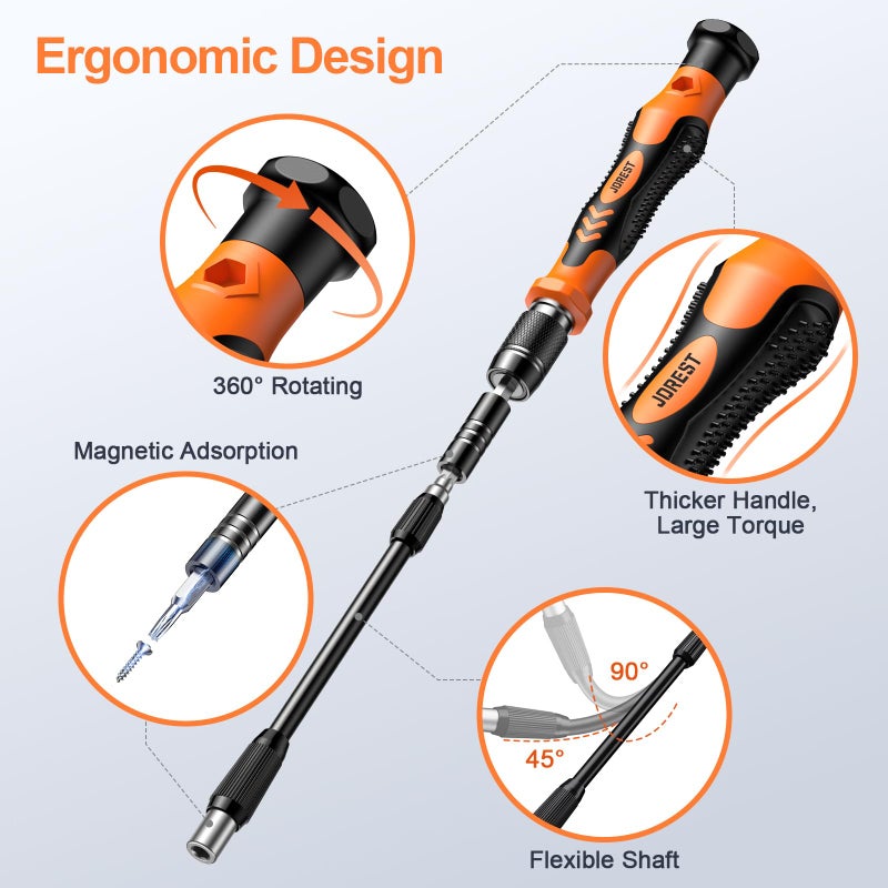 JOREST 117 in 1 Precision Screwdriver Set, Tool Gifts for Men, Mini Repair Tool Kit with Torx Triwing Bits, Repair for Computer, Macbook, Laptop, PC, RC, PS5, iphone, Electronics, XBOX, Glasses - Image 3