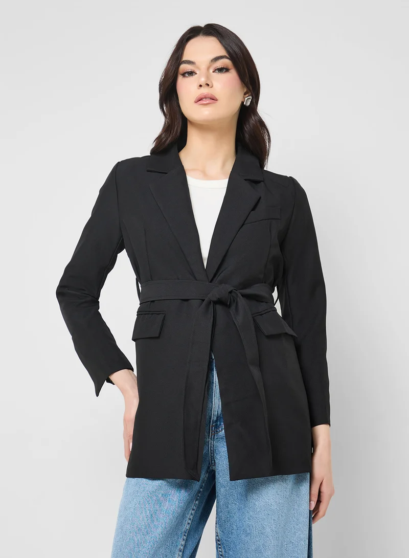 Ginger Double Breasted Longline Belted Blazer