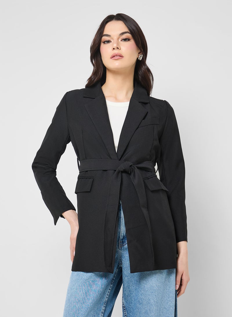 Ginger Double Breasted Longline Belted Blazer - Image 1