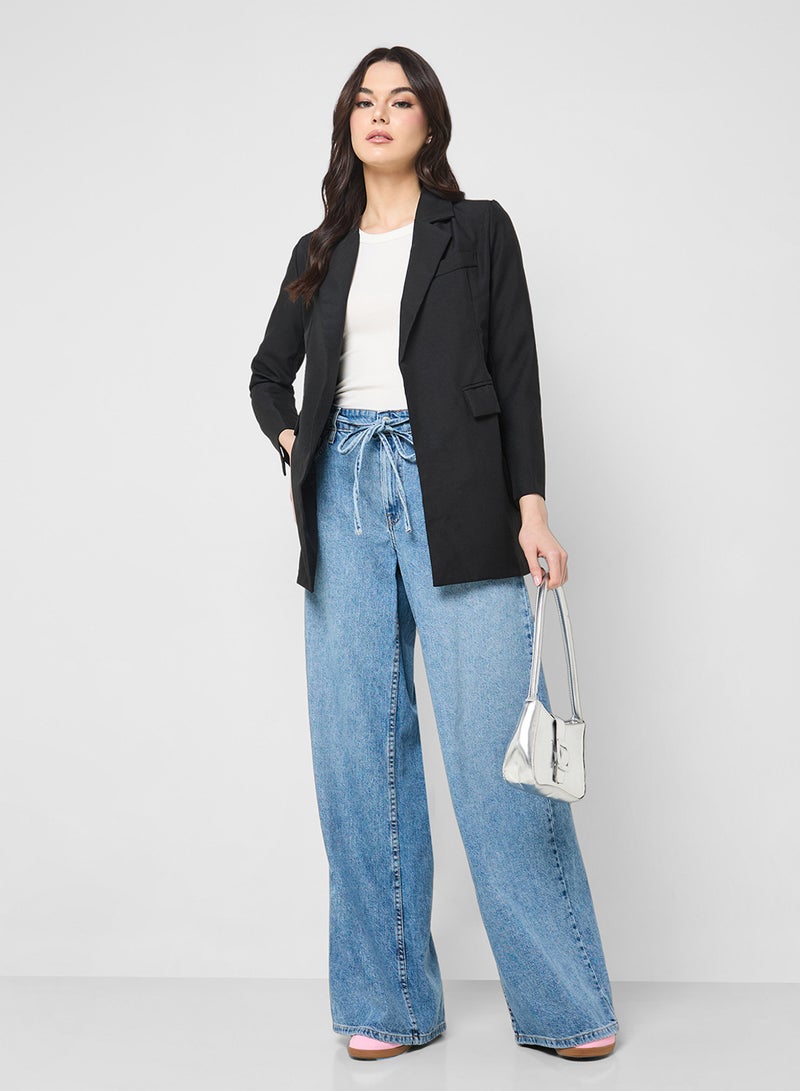 Ginger Double Breasted Longline Belted Blazer - Image 4