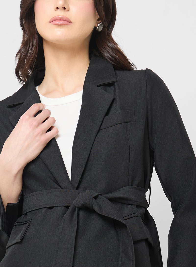 Ginger Double Breasted Longline Belted Blazer - Image 3