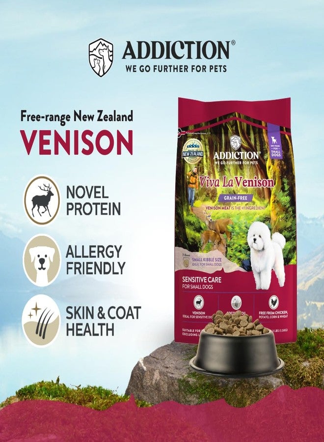 Addiction Viva La Venison Grain-Free Dry Dog Food for Small Breeds All Life Stages, Venison Dog Food, Gluten-Free Kibbles for Small Dogs - Made in New Zealand -3.3lb - Image 3
