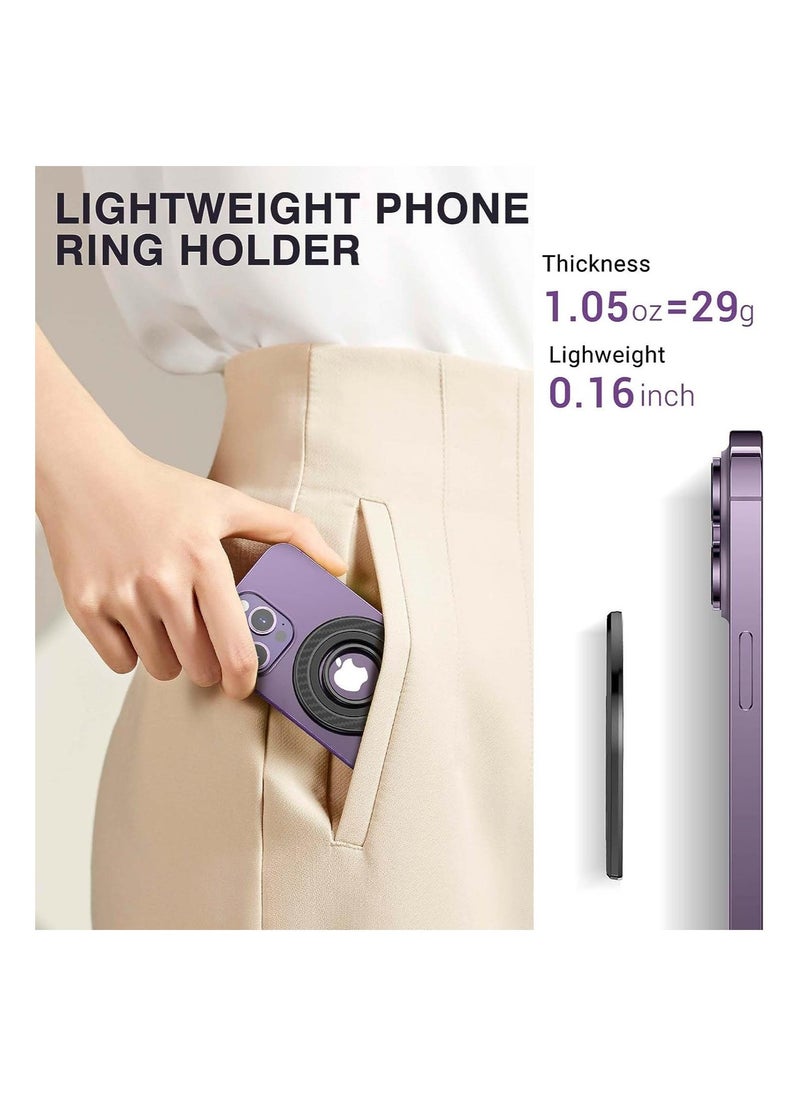Double-Sided Magnetic Phone Ring Holder Grip for Magsafe Magnetic Phone Ring with Strongest Magentic Force for Mag Safe Ring Holder for iPhone iPad Smartphone and Magnetic Car Mount  - Image 4