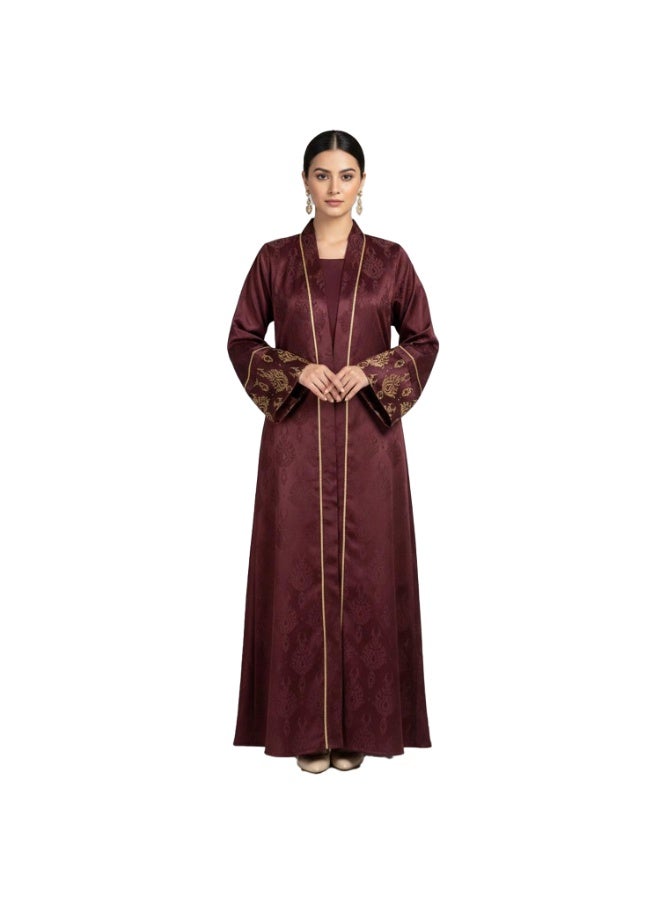 سموكي إيجيبت كفتان عباية كريب چكار - احمر غامق - Image 1