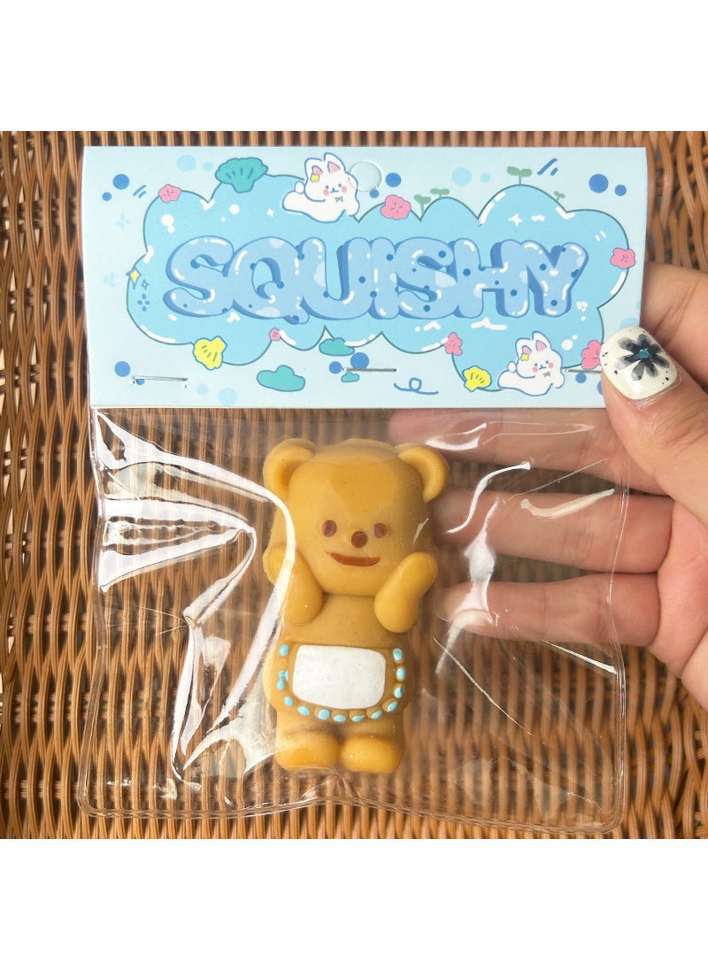 Butter Bear Pinch Decompression Toy Pinch Music Silicone Mud Sense Decompression Toy Super Soft Cute Pinch Music light brown large