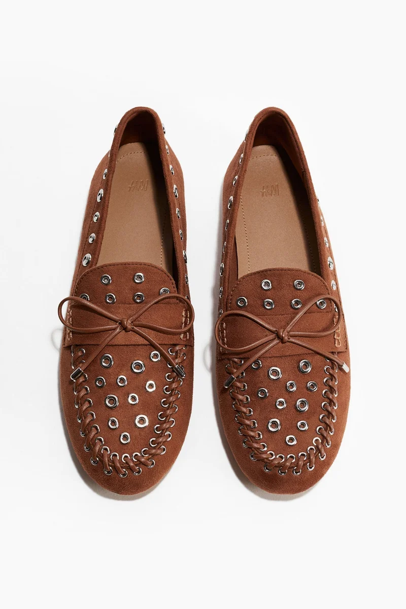 H&M Eyelet-embellished loafers