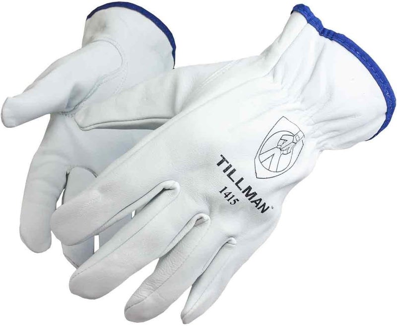 Tillman 1415 Unlined Top Grain Goatskin Drivers Gloves Medium White
