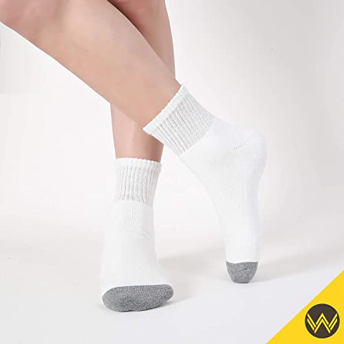 WANDER Men's Athletic Ankle Socks 3-8 Pairs Thick Cushion Running Socks for Men&Women Cotton Socks 7-9/9-12/12-15 (8 Pair A-white, Shoe Size: 12-15) - Image 5