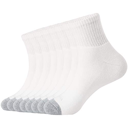 WANDER Men's Athletic Ankle Socks 3-8 Pairs Thick Cushion Running Socks for Men&Women Cotton Socks 7-9/9-12/12-15 (8 Pair A-white, Shoe Size: 12-15) - Image 2