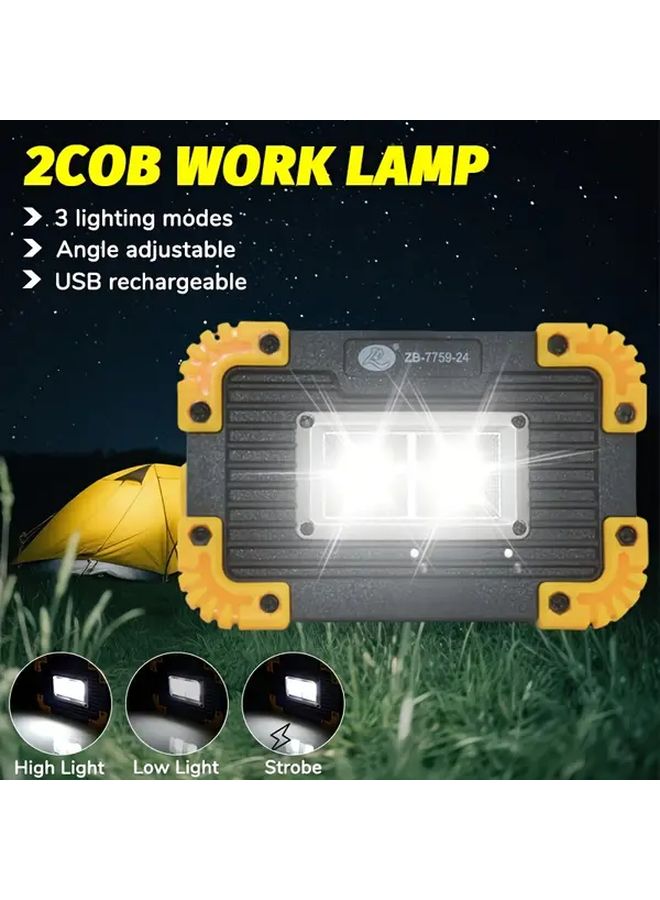 مصباح تخييم قابل لإعادة الشحن عبر USB مع مصباح عمل قابل لتعديل الزاوية ومصباح فلاش COB محمول - Image 2