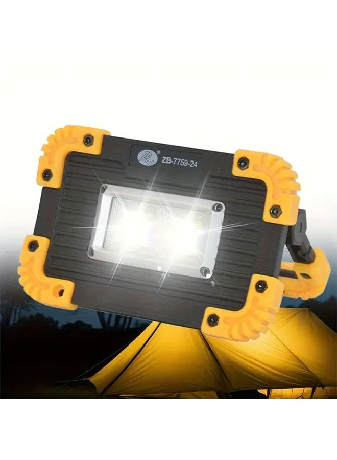 مصباح تخييم قابل لإعادة الشحن عبر USB مع مصباح عمل قابل لتعديل الزاوية ومصباح فلاش COB محمول - Image 1