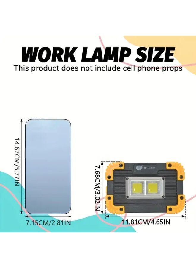 مصباح تخييم قابل لإعادة الشحن عبر USB مع مصباح عمل قابل لتعديل الزاوية ومصباح فلاش COB محمول - Image 4