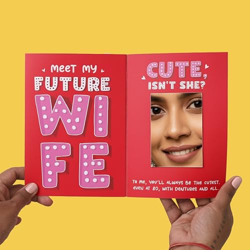 Oye Happy – Future Wife Mirror Card | Funny Romantic Greeting Card for Fiancée or Girlfriend | Proposal, Engagement & Valentine’s Day Gift | Love Card with Mirror Inside - Image 1