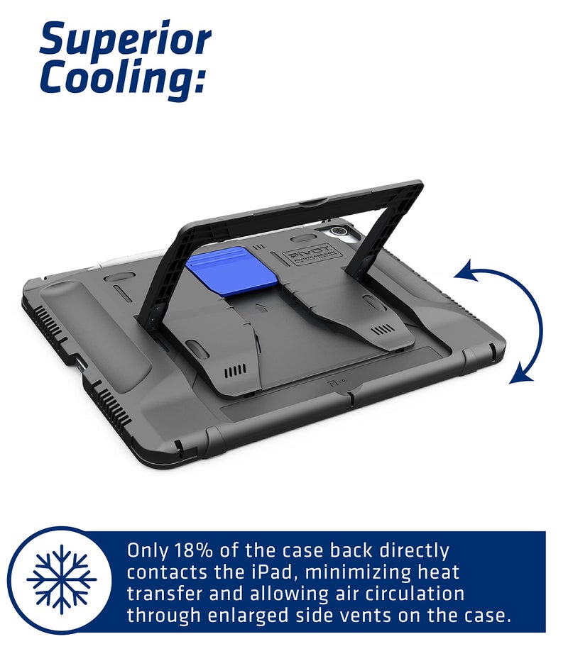 PIVOT A20A Atlas Robust Tablet Case - Fits iPad Air 4th gen & iPad Pro 11 in (1st - 3rd gen) - 360 Degree Protection - for Professional Pilots, General Aviation - Black/Clear - Image 3
