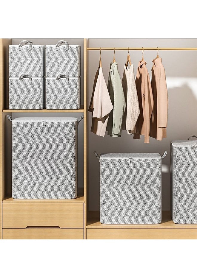 2PCS Fabric Storage Boxes, Large-Capacity Clothing And Quilt Storage And Organization Boxes, With Zippers And Handles, Washable Non-Woven Fabric Storage Bags For Moving And Organizing（110L） - Image 2