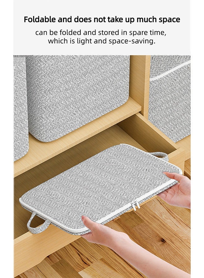 2PCS Fabric Storage Boxes, Large-Capacity Clothing And Quilt Storage And Organization Boxes, With Zippers And Handles, Washable Non-Woven Fabric Storage Bags For Moving And Organizing（110L） - Image 3