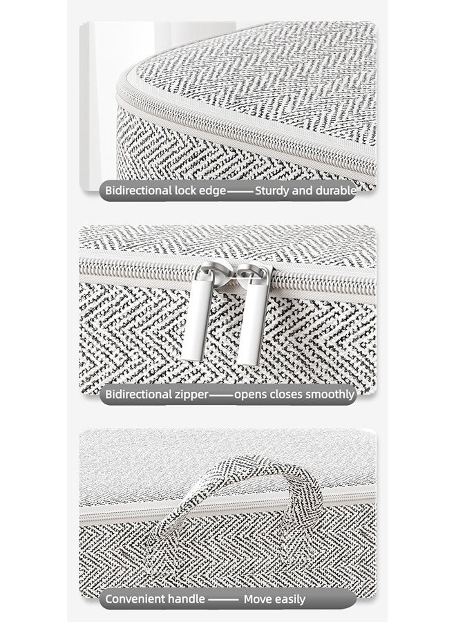 2PCS Fabric Storage Boxes, Large-Capacity Clothing And Quilt Storage And Organization Boxes, With Zippers And Handles, Washable Non-Woven Fabric Storage Bags For Moving And Organizing（110L） - Image 5