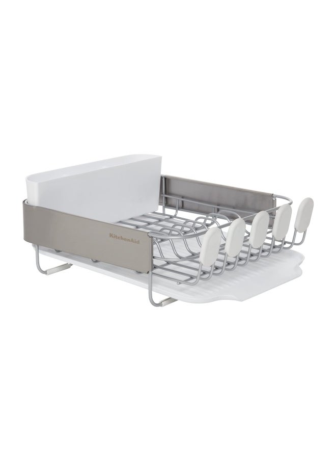 KitchenAid Compact Stainless Steel Dish Rack 16.06 Inch White  - Image 1