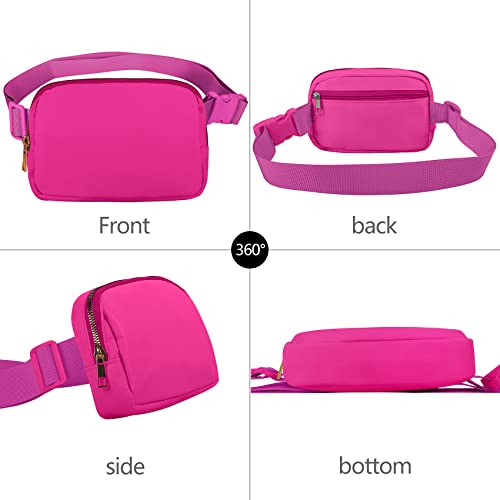 VOROLO Fanny Pack For Women And Men Crossbody Bag Belt Bag with Adjustable Strap Graduation Gifts Magenta - Image 2