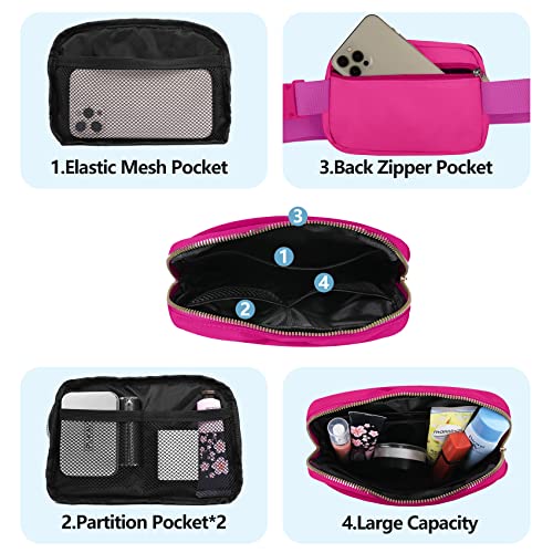 VOROLO Fanny Pack For Women And Men Crossbody Bag Belt Bag with Adjustable Strap Graduation Gifts Magenta - Image 3
