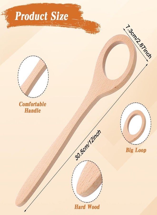 Grevosea 12 Inch Wooden Danish Dough Whisk, Sourdough Mixer for Bread, Egg, and Flour, Traditional Baking Tool for Pizza Pastry Cake Batter - Image 2