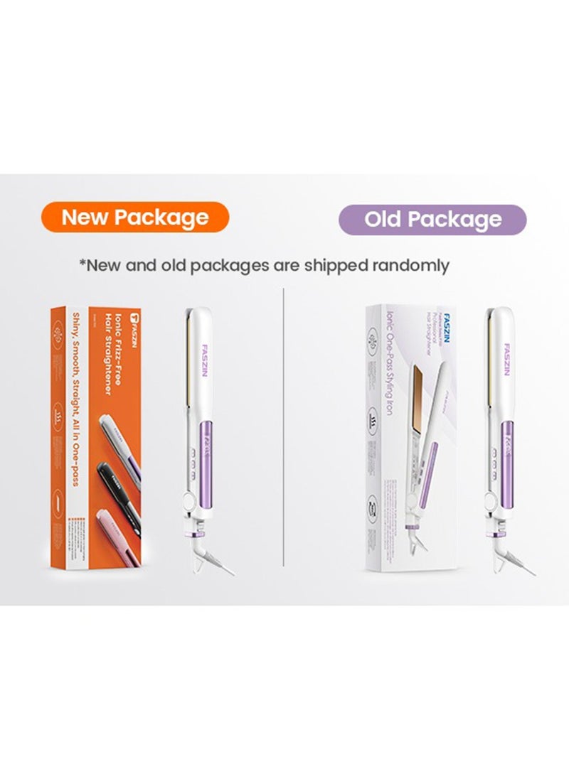Faszin - Ionic Hair Straightener Fast Heating Titanium Flat with Negative Ions to Create Sleek Style 3D Floating Wide Plate for both Thick and Thin Hair - Image 1