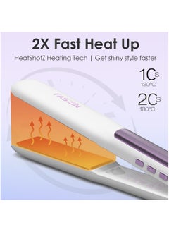 Faszin Ionic Hair Straightener Fast Heating Titanium Flat with Negative Ions to Create Sleek Style 3D Floating Wide Plate for both Thick and Thin Hair  - Image 3