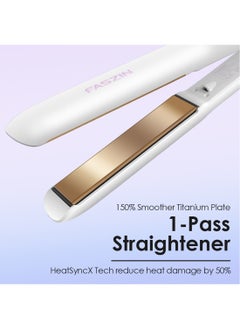 Faszin Ionic Hair Straightener Fast Heating Titanium Flat with Negative Ions to Create Sleek Style 3D Floating Wide Plate for both Thick and Thin Hair  - Image 2