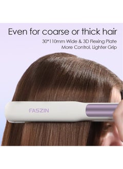 Faszin Ionic Hair Straightener Fast Heating Titanium Flat with Negative Ions to Create Sleek Style 3D Floating Wide Plate for both Thick and Thin Hair  - Image 5