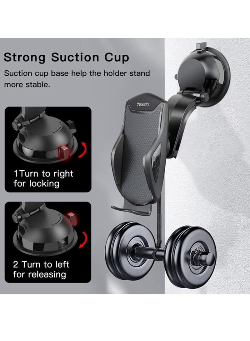 يسيدو حامل الهاتف المحمول المزود بكوب شفط لوحدة التحكم المركزية للسيارة من يسيدو C99 (أسود) - Image 3