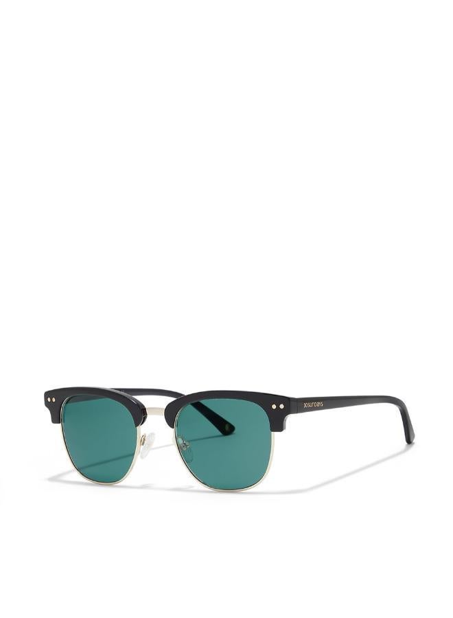 30Sundays LUMI,Men Sunglasses, Square Sunglasses, UV Protection: UV400 (Black,Green) - Image 1