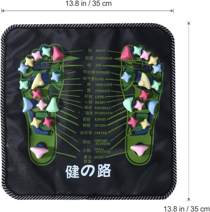 ROSENICE Reflexology Massage Mat Foot Stone Foot Leg Pain Walk Massager Mat Mat Pad Massager Black - Image 4