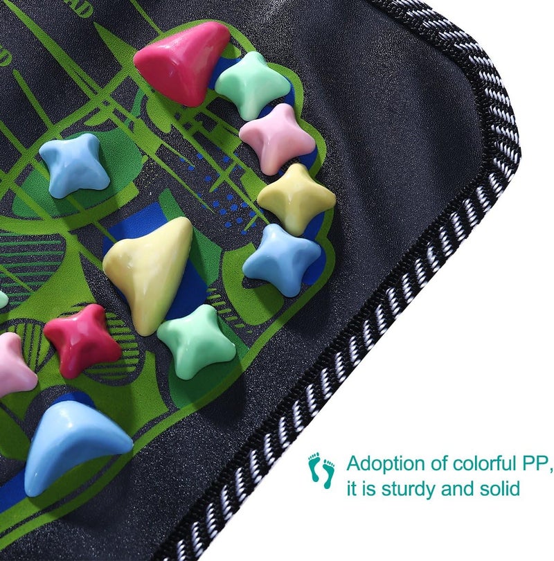 ROSENICE Reflexology Massage Mat Foot Stone Foot Leg Pain Walk Massager Mat Mat Pad Massager Black - Image 2