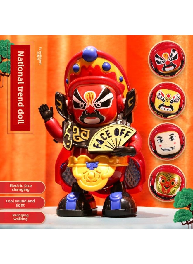 Shake Tone Same Sichuan Opera Electric Dancing Face-changing Doll Children's Toys Hot Supply Facial Mask Small Robot-Specifications:Sichuan Opera Face-changing Toy [Self-provided Battery]] - Image 3