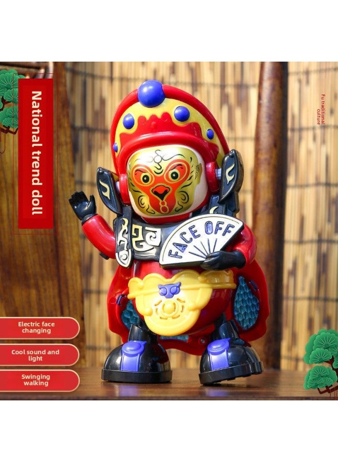 Shake Tone Same Sichuan Opera Electric Dancing Face-changing Doll Children's Toys Hot Supply Facial Mask Small Robot-Specifications:Sichuan Opera Face-changing Toy [Self-provided Battery]] - Image 4